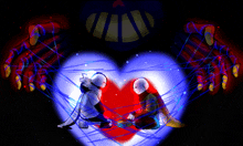 a drawing of two people holding hands in a heart