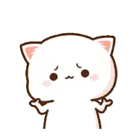 a white cat with a pink ear and nose is making a funny face