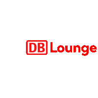 a red db lounge logo with a white background