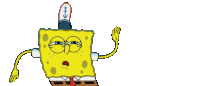 a cartoon of spongebob squarepants wearing a hat with an anchor on it