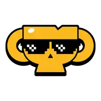 a pixel art illustration of a trophy with sunglasses on .