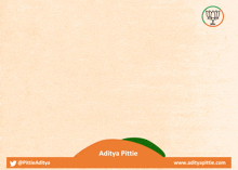 a white background with the name aditya pittie at the bottom