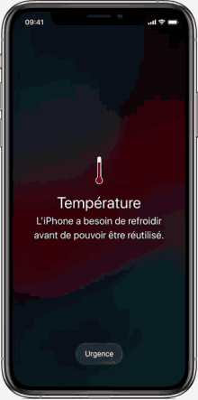 a phone with a thermometer on it that says temperature on it