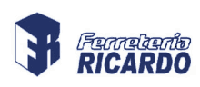 a logo for ferreteria ricardo with a blue box