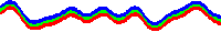 a pixel art of a rainbow colored wave