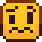 it looks like a pixel art smiley face with a sad expression .