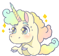 a drawing of a unicorn with a colorful mane