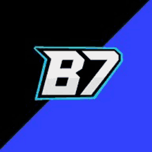 a blue and black logo with the letter b7 on a black and blue background .