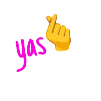 a yellow hand with the word yas on it