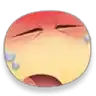 a crying emoji with tears coming out of its eyes and mouth .