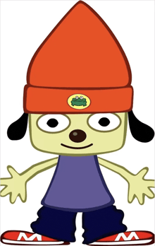 a cartoon character has a frog on his hat