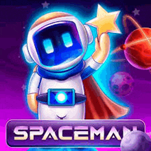 a cartoon of a spaceman holding a star and a planet .