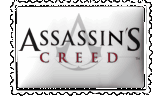 the logo for assassin 's creed is on a stamp