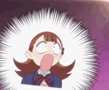 a cartoon of a girl with a surprised expression on her face