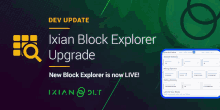 an advertisement for the ixian block explorer