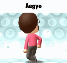 a cartoon character with the name aegyo on the top of it