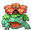 a pixel art drawing of a frog with a flower on its head .