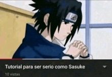 a video of sasuke from naruto is being uploaded to youtube