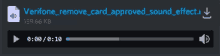 a screenshot of a file that says verifone remove card approved sound effect