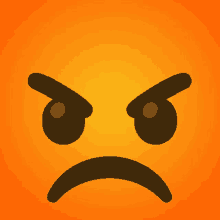 a cartoon face with an angry expression on it