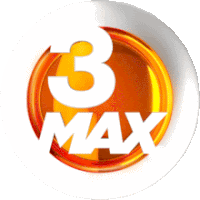 an orange and white circle with the number 3 on it