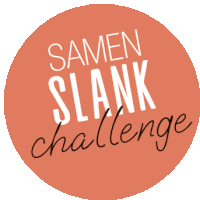 an orange circle that says samen slank challenge in white letters