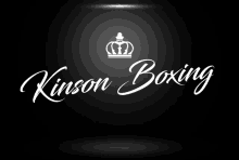 a logo for kinson boxing has a crown on it