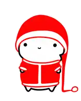 a drawing of a person wearing a santa suit and hat