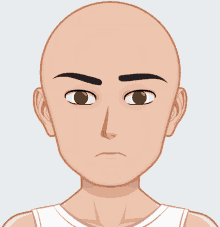 a cartoon drawing of a man with a bald head