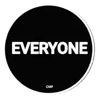 a black circle with the word everyone written on it