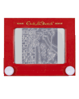 a red etch a sketch with a drawing on it