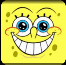 a cartoon spongebob squarepants face with a big smile