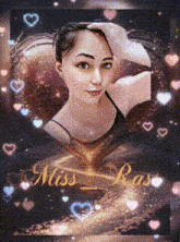 a portrait of a woman with the name miss ras on it