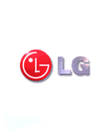 a blue background with the lg logo in the middle