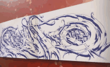 a drawing of a snake with a swirl in the middle of it