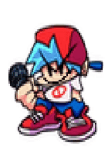 a pixel art of a boy holding a microphone and wearing a hat .