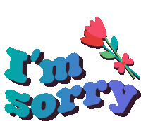 a sticker that says " i 'm sorry " with flowers