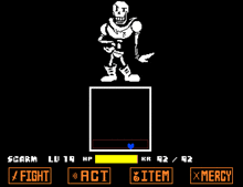 a skeleton is standing in a square in a video game