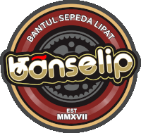 a logo for banselip shows a bicycle wheel