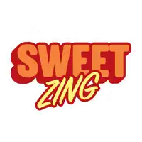 a sweet zing logo that is red and yellow