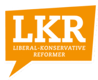 an orange sign that says lkr liberal-conservative reformer on it