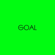 a green background with the word goal in black letters