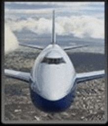 a large passenger jet is flying through the air .