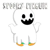 a ghost with the words spooky penguin written above it