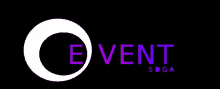 a logo for event sdga with a white circle and purple letters