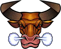 an illustration of a bull with smoke coming out of its nose