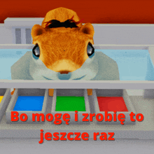 a hamster in a bathtub with the words bo moge i zrobie to jeszcze raz