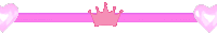 a pink crown with two pink hearts on a pink and white background