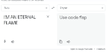 i 'm an eternal flame is displayed on a google translate page