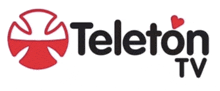 a logo for teleton tv with a red cross and a heart